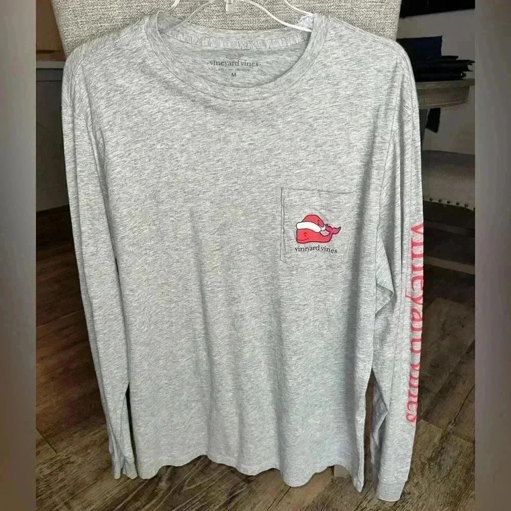 Vineyard Vines Christmas Long Sleeve Tee Naughty Or Nice Medium - Picture 1 of 5